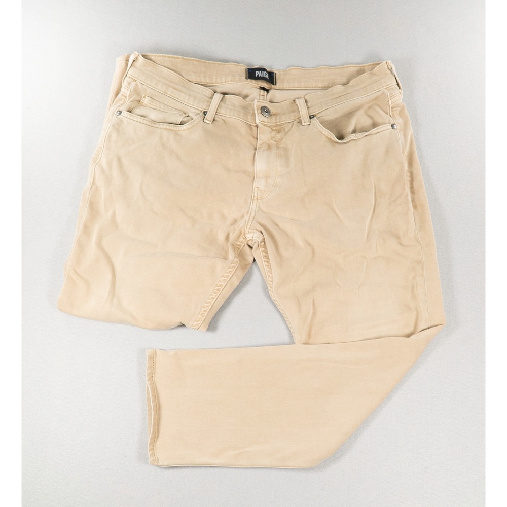 Paige Federal Slim Straight Leg Pants Mens 34 Tan Khaki Transcend Denim Chino